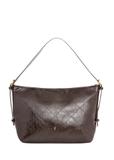 Burgundy women's shoulder bag with stitching TOREC-1248-4D(Z26)