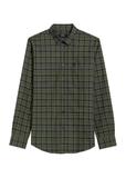 Men's khaki checkered shirt KOSMT-0333-55(Z25)