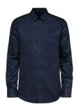 Navy blue cotton men's shirt KOSMT-0335-69(Z24)