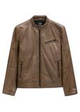 Brown men's leather jacket KURMS-0400-1H(W26)