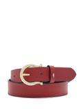 Red leather women's belt PASDS-0274B-49(Z25)