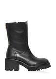 Black insulated leather women's ankle boots BUTYD-1133-99(Z24)