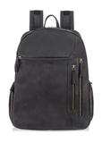 Black leather men's backpack TORMS-0300-99(W23)