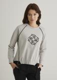 Gray women's sweatshirt with monogram BLZDT-0070-91(W23)