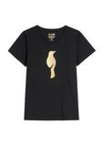 Black women's T-shirt with logo TSHDT-0155-99(W26)