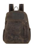 Men's khaki leather backpack TORMS-0300-51(W23)