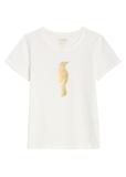 Cream women's T-shirt with logo TSHDT-0155-0B(W26)