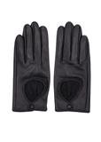 Black leather women's gloves REKDS-0113-99(Z26)