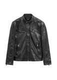 Men's leather jacket in black KURMS-0397-99(W26)