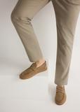 Men's leather moccasins in cool beige color BUTYM-0498-1K(W26)