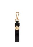Black leather keychain BRELOK-0220-99(Z25)