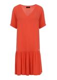 Red dress with frill SUKDT-0165-42(W23)