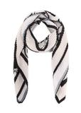 Beige women's scarf with black patterns SZADT-0172-1P(W26)