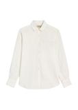 Women's white linen shirt KOSDT-0163A-0B(W26)