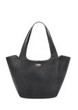 Women's black leather shopper bag TORES-1340-9I(Z26)