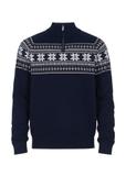 Men's navy blue sweater with Norwegian pattern SWEMT-0133-69(Z23)