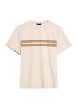 Beige cotton men's t-shirt TSHMT-0129-80(Z25)