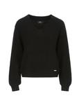 Black women's V-neck sweater SWEDT-0162-98(Z23)