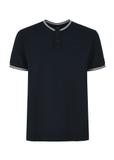 Navy blue polo shirt with stand-up collar POLMT-0066-69(W24)