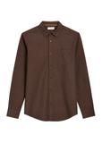 Brown men's cotton shirt KOSMT-0363-1H(Z26)
