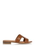 Women's leather mules in cognac color BUTYD-1064A-1F(W26)