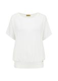 Cream welt blouse for women BLUDT-0170-12(W24)