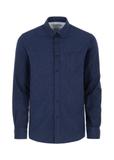 Navy blue cotton men's shirt KOSMT-0299-68(Z24)