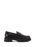 Women's black leather loafers BUTYD-1069-99(W26)