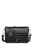 Black leather croco women's handbag TORES-1324-9G(Z26)
