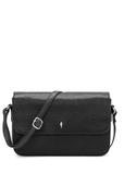 Women's black leather messenger bag TORES-1245-99(W26)