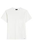 Cream ribbed men's t-shirt TSHMT-0142-0B(W26)