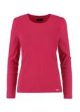 Pink ribbed women's longsleeve blouse LSLDT-0043-34(W24)