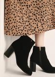 Black suede women's ankle boots BUTYD-1213-98(Z25)