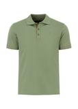 Green men's polo shirt with logo POLMT-0045A-51(W24)