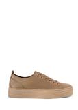 Beige leather women's sneakers BUTYD-1062-1B(W26)