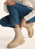 Beige leather women's Chelsea boots BUTYD-1092-81(Z25)