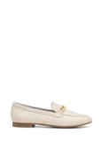 Women's cream leather loafers with chain BUTYD-0914A-0B(W26)