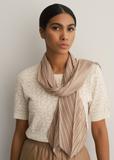 Beige women's scarf with crease SZADT-0157-81(W23)