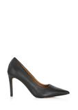 Black leather women's high heels BUTYD-1131-99(W25)