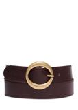 Dark brown leather women's belt PASDS-0353-1I(Z26)