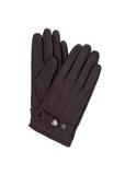 Men's dark brown leather gloves REKMS-0022-90(Z23)