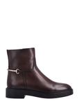 Women's dark brown leather ankle boots BUTYD-1290-1I(Z26)
