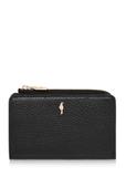 Women's black leather wallet PORES-0904-99(W24)