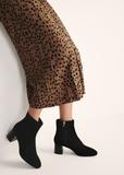 Black suede high heel ankle boots BUTYD-1218-99(Z25)