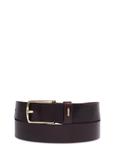 Women's leather belt in a deep shade of burgundy PASDS-0358-4D(Z26)