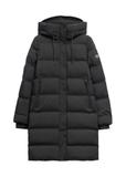 Black women's winter jacket with hood KURDT-0700-99(Z26)