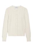 Cream cotton women's cardigan KARDT-0067-0B(Z26)