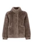 Women's brown fur coat FUTDP-0021A-93(Z24)