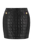 Black quilted leather skirt SPCDS-0067-1036(W23)