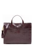 Burgundy large croco leather handbag TORES-1132E-49(Z25)